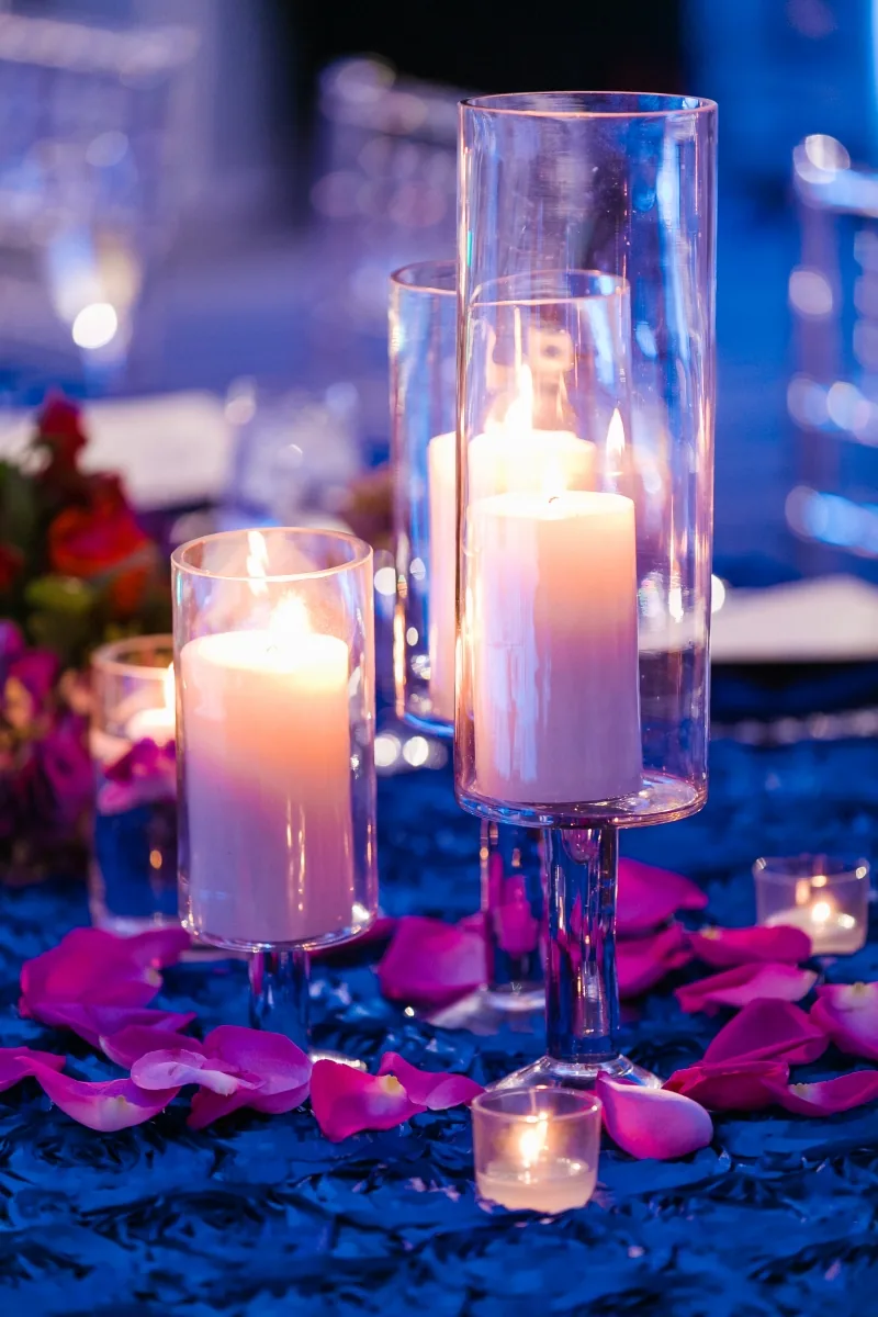 Carriage-themed decor at Indian wedding reception, Chicagoland