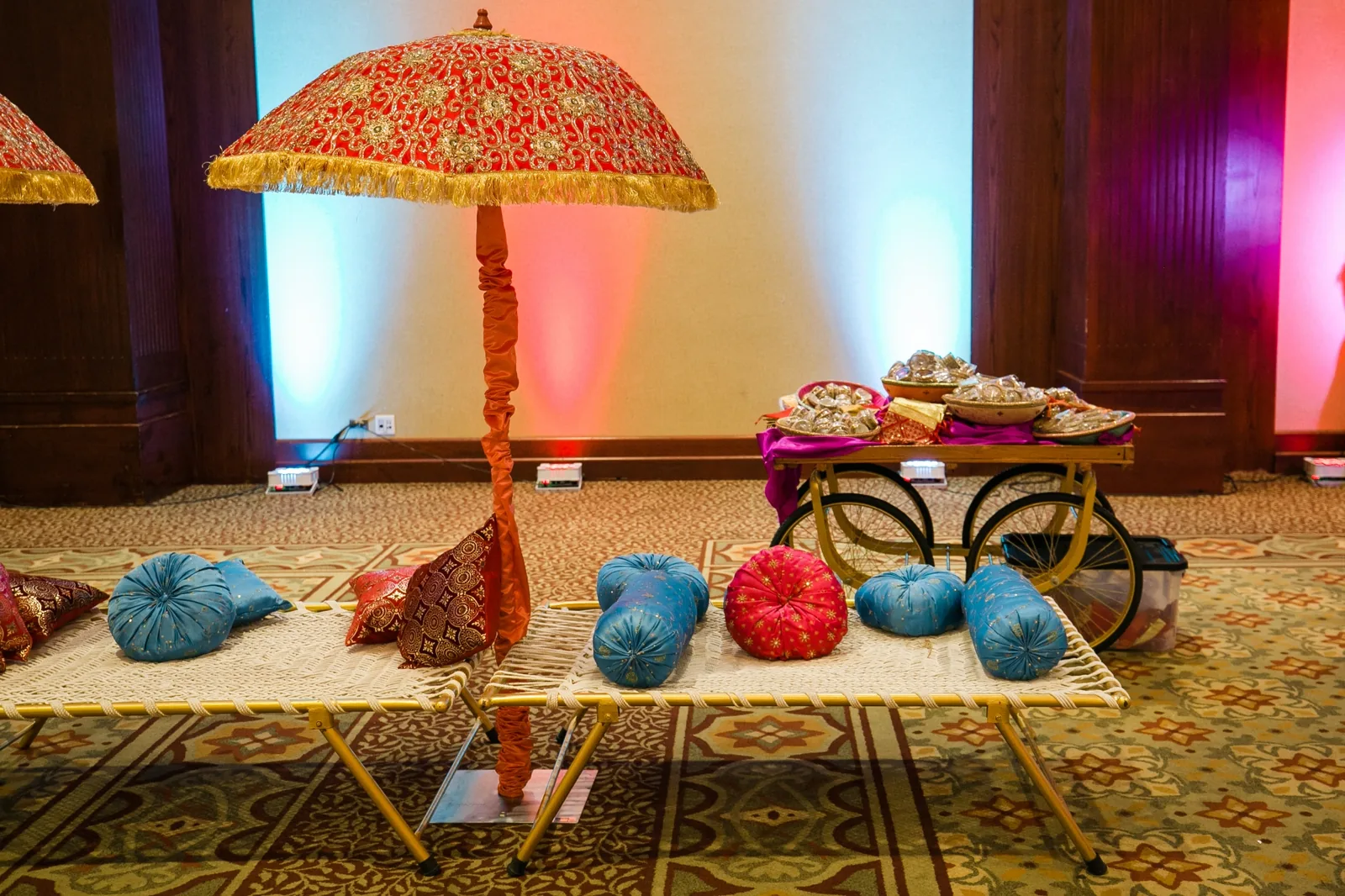 Decorative canopy for sangeet or garba event, Chicagoland