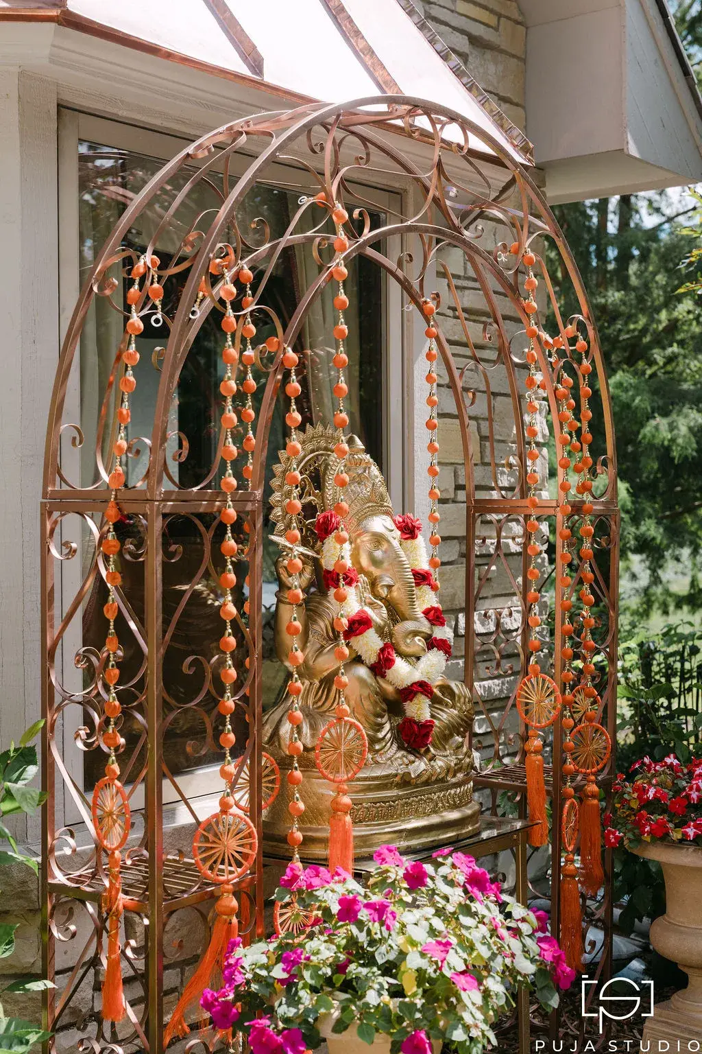 Pithi / Haldi ceremony decor by Poonam Creations, Chicagoland