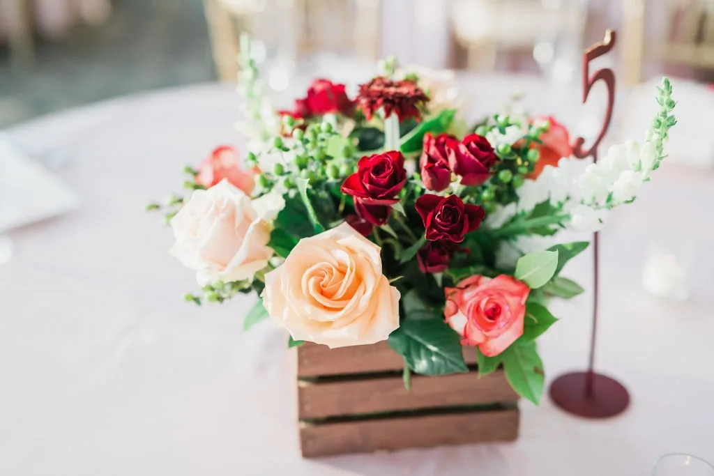 Rustic-themed table decor for Indian wedding reception
