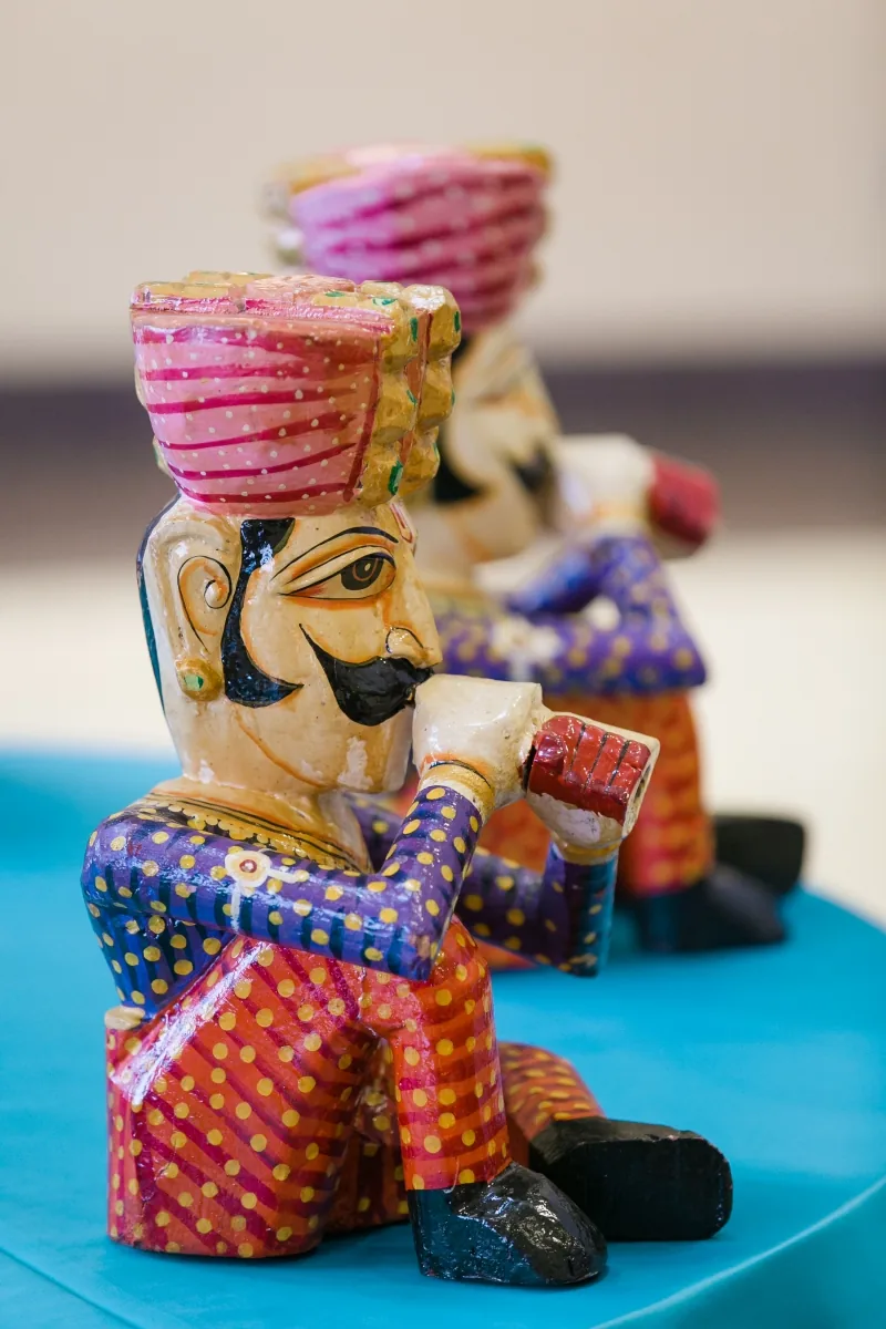 Sangeet or garba event decor with figurines, Chicagoland
